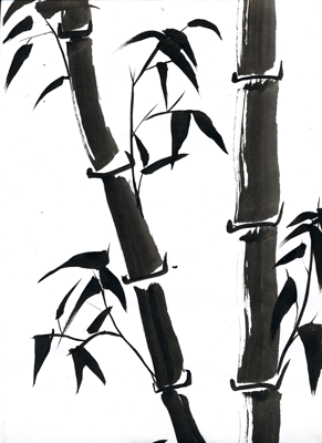 Bamboo Brushpainting all black